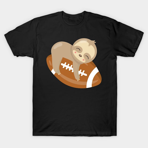 Cute Sloth Football T-Shirt by teevisionshop